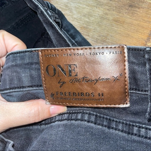 One Teaspoon Side Tie Freebird II Black Paris 27 - Picture 8 of 9